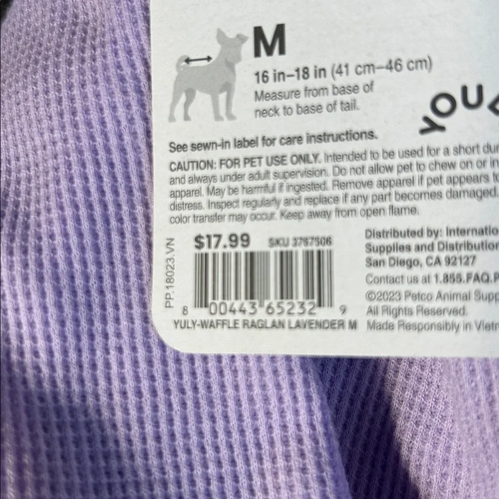 YOULY purple dog t-shirt tee M new with tags